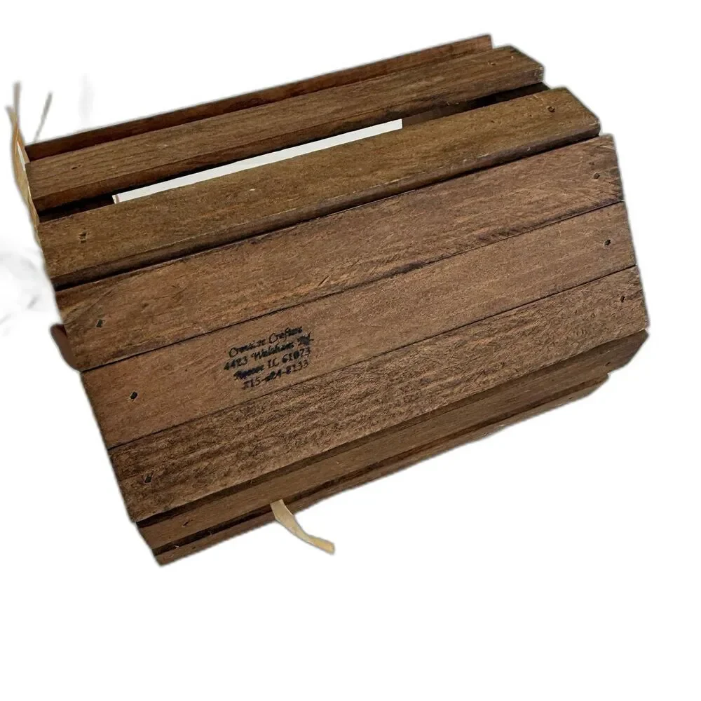 Heart Slatted Decorative Wooden Basket with Handle Raffia Charm Cottagecore